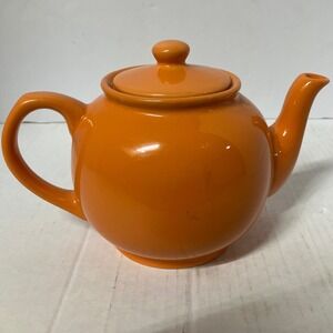 Price & Kensington Orange Ceramic‎ Teapot With Lid Microwave Dishwasher Safe